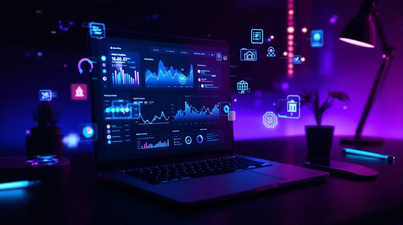 Digital marketing workspace background